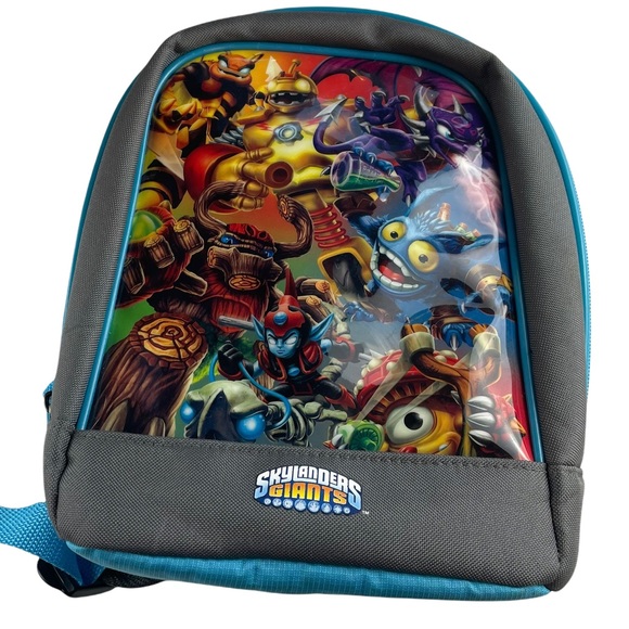 Skylanders Giants Mini Kids Toy BackPack Blue/Gray Collector Zipper Single Strap - Picture 1 of 8